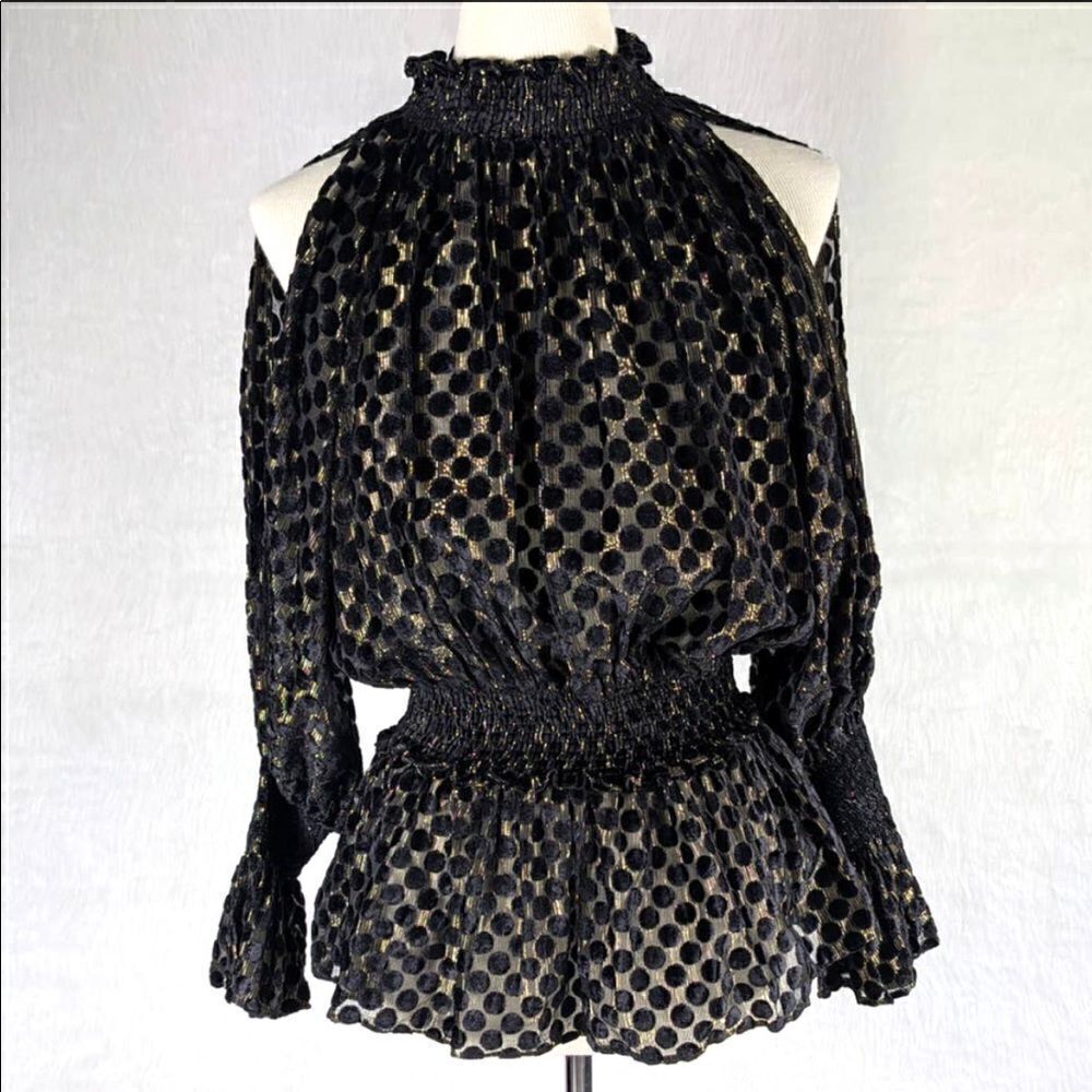 Rococo Sand Slit Long Sleeve Blouse Small